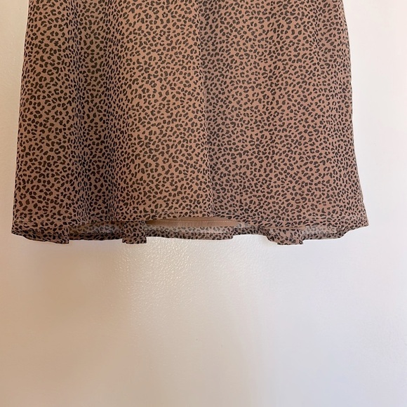 Abercrombie & Fitch Cheetah Print Wrap Dress XS Mini Flutter Sleeve vintage - Picture 7 of 10
